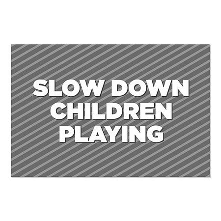 Cgsignlab | להאט ילדים משחקים -חלון אפור נצמד | 30 x20